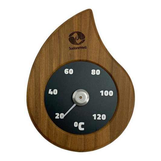 SudoreWell® Sauna Thermometer Flame aus hochwertigem Zedernholz