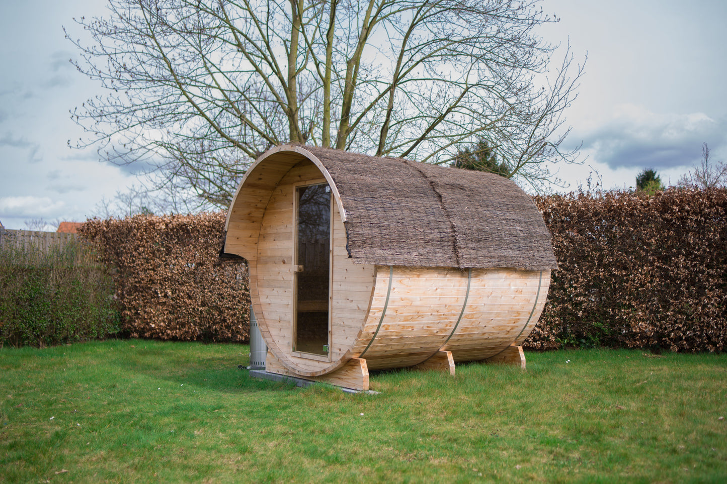 Saunafass Barrel aus Thermo Fichte 300x215x219 (L x B x H)