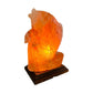 Salzkristall Lampe ''Fisch'' auf Holzsockel