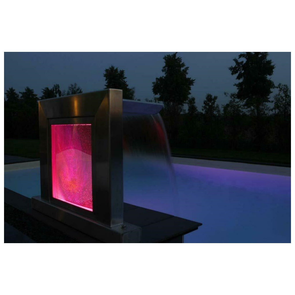 Ideal Edelstahl Pool Schwalldusche Aquarius V4A mit LED RGB