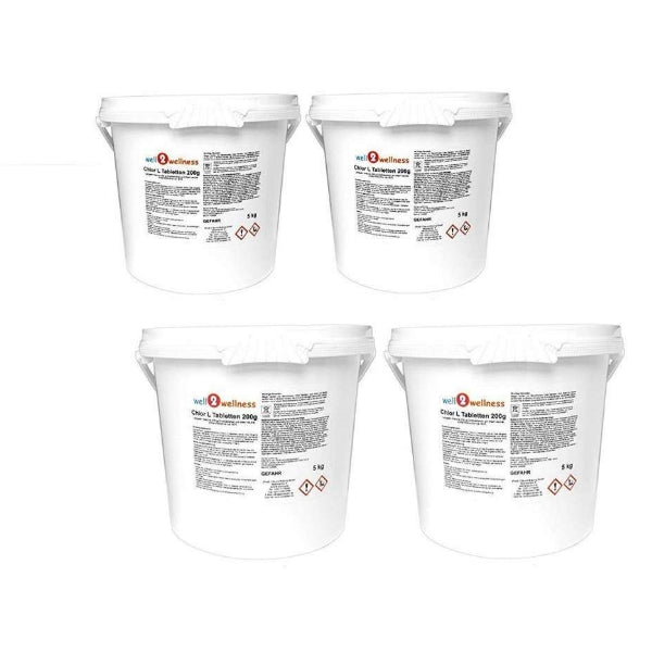 well2wellness® Chlor L-Tabs 200g - langsam lösliche Chlortabs 200g
