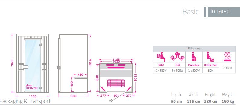 Sauna Infrarotkabine Infrawave RR-110 für eine Person