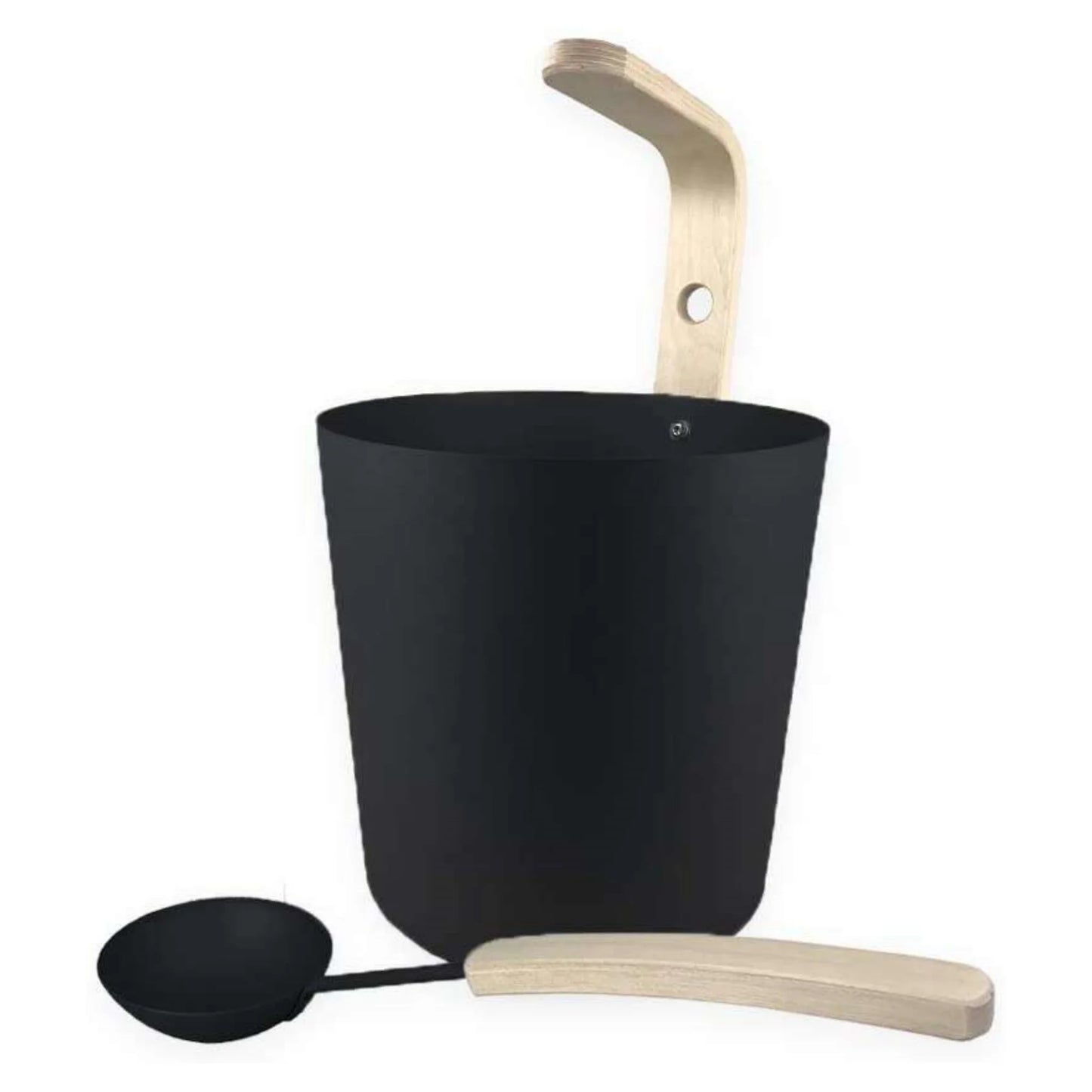 LUMO Earth 6,5L Sauna Kübel Set mit Saunakelle - Schwarz