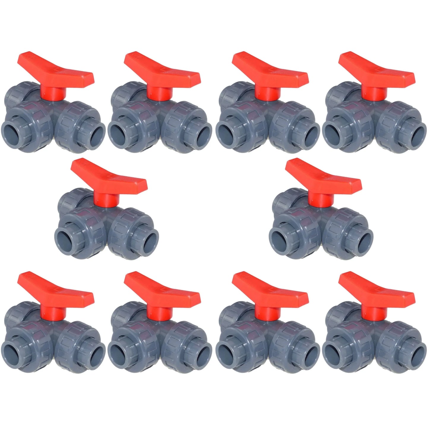 PVC 3-Wege Kugelhahn mit L-Bohrung - Ø50mm