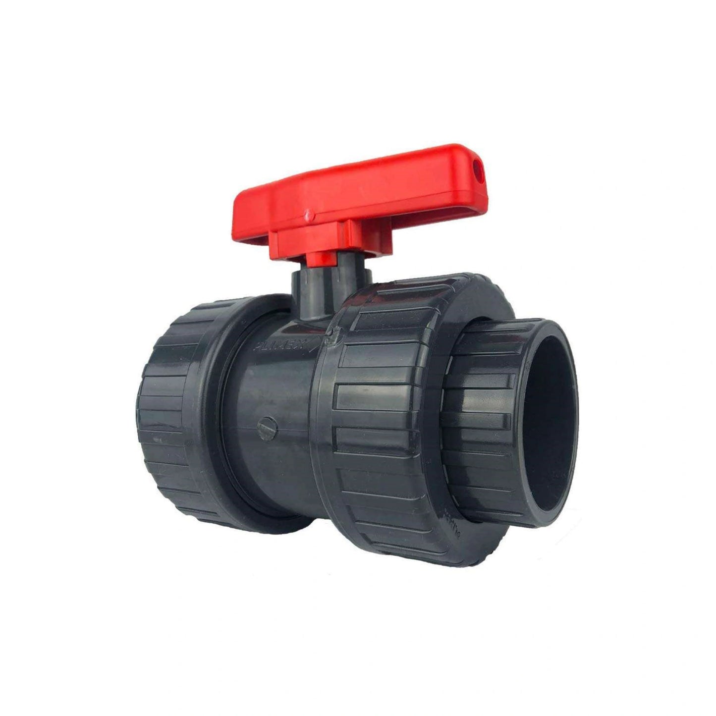 PVC 2-Wege Kugelhahn mit rotem Hebel - Ø50mm