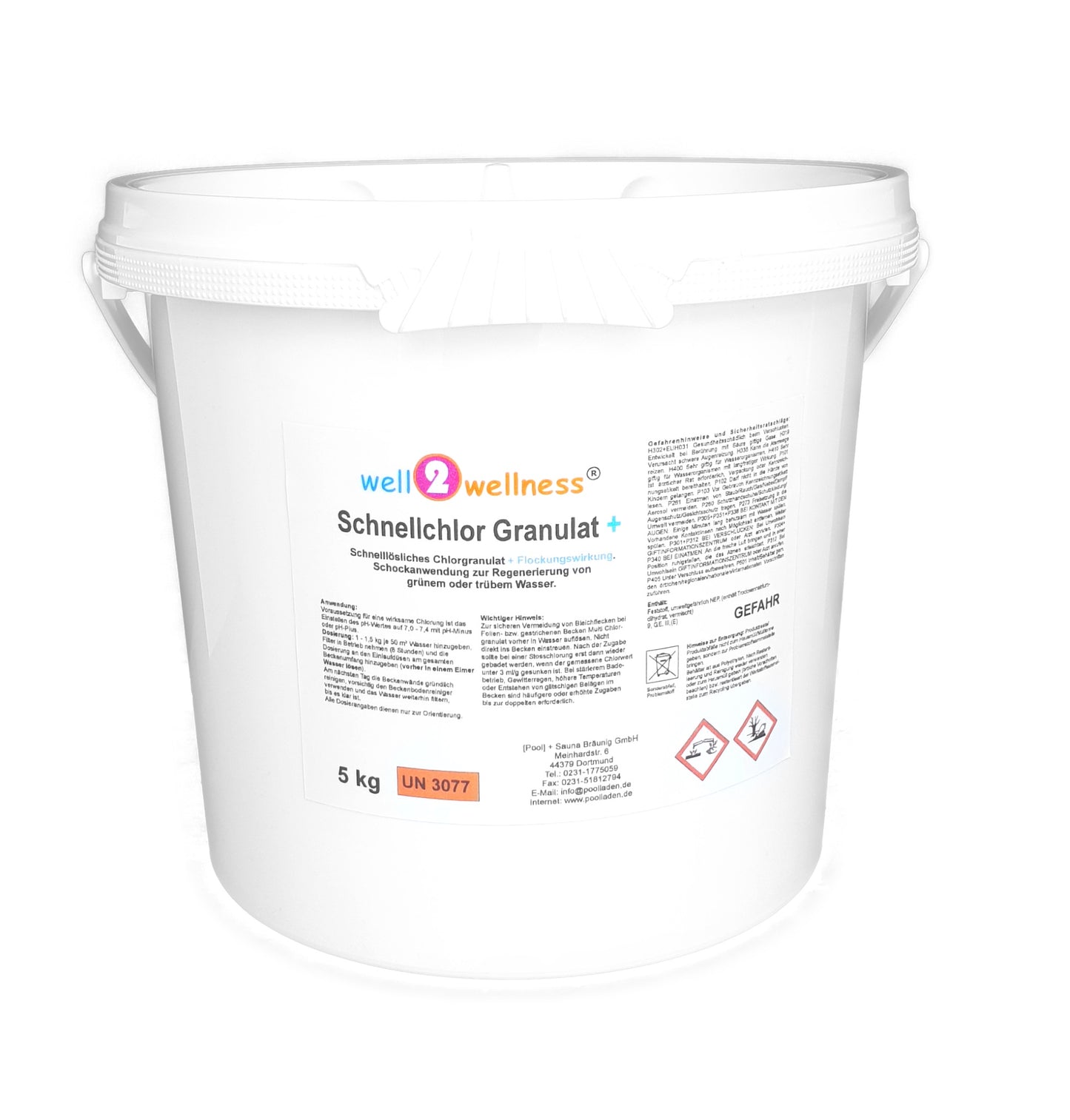 well2wellness® Schnellchlor Granulat+ - ideal für eine Sto