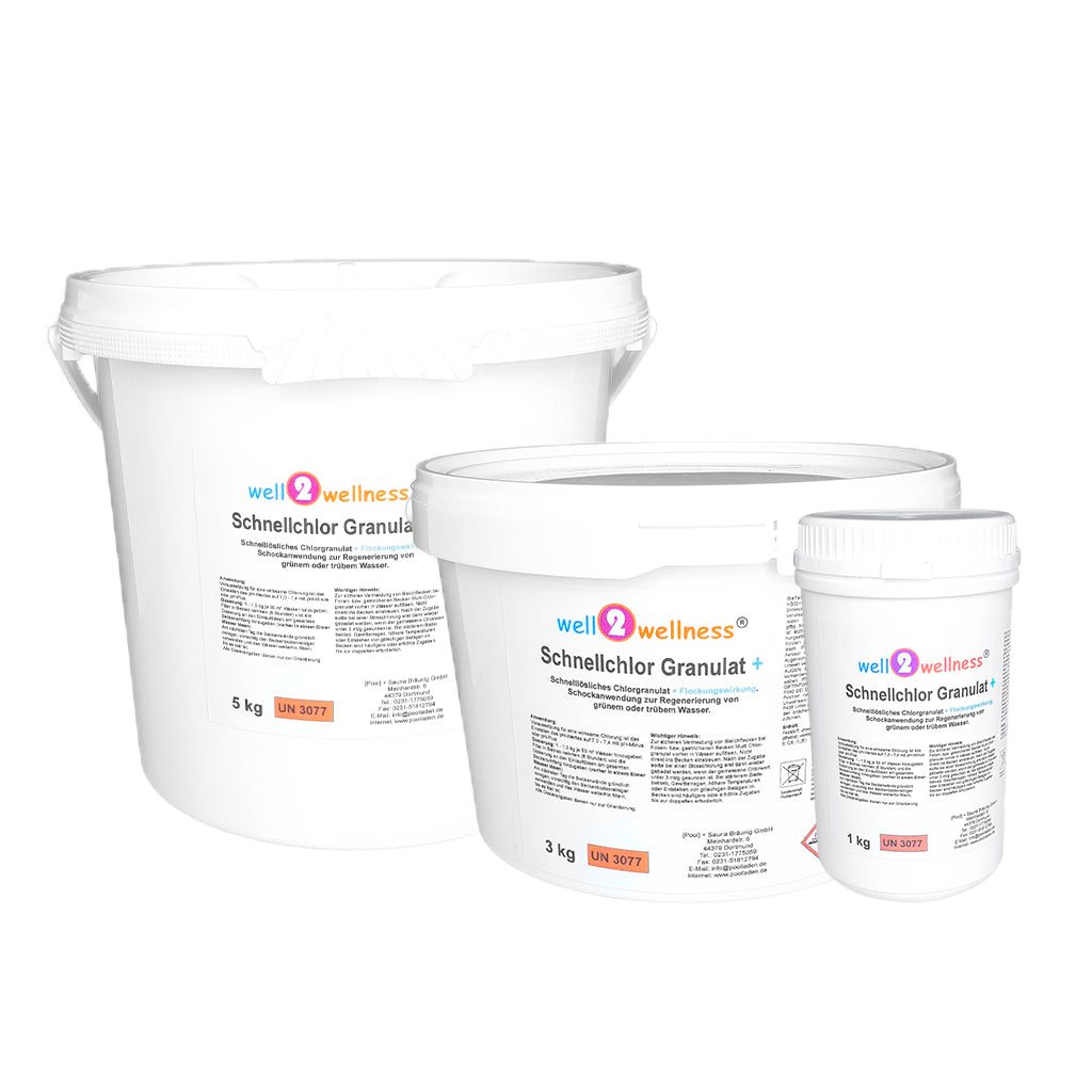 well2wellness® Schnellchlor Granulat+ - ideal für eine Sto