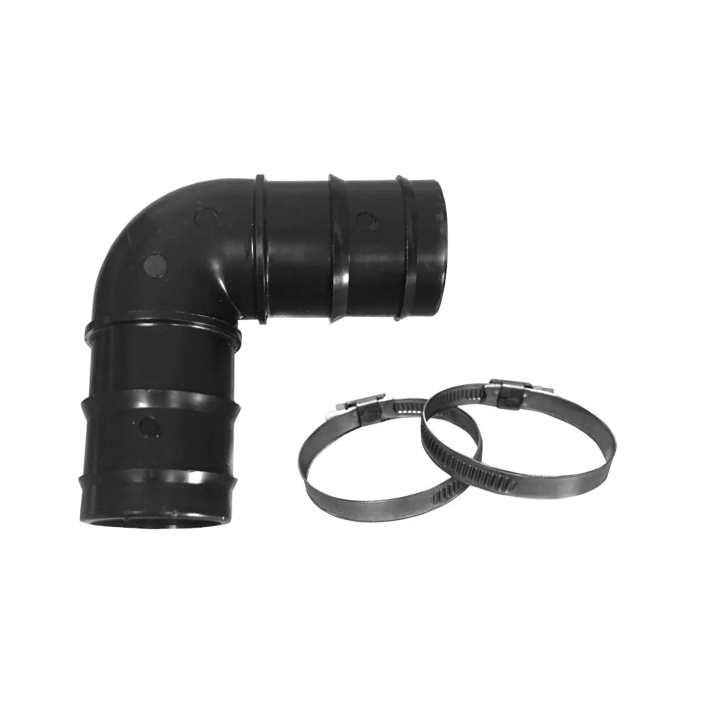 Pool Schlauchverbinder 38mm Winkel 90° plus 2 Schlauchschellen