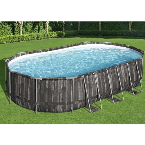 Frame-Pool Schwimmbecken 610 x 366 x 122 cm - Wicker Design +12V Pumpe
