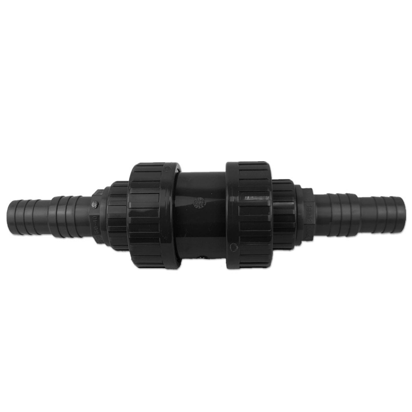 PVC Rückschlagventil inkl. Druckschlauchtüllen 50 x 32-38mm und PVC-Kleber