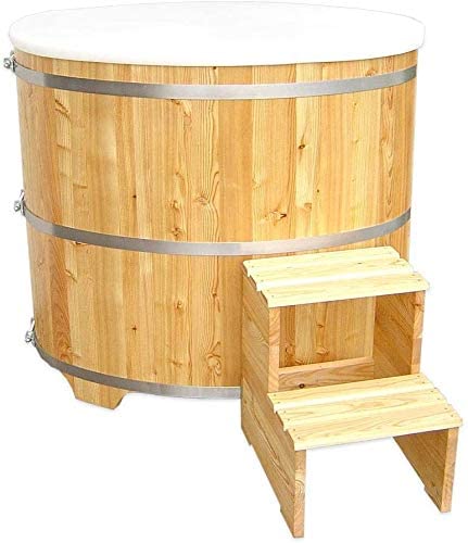 Sauna Tauchbecken aus Lärchenholz inkl. Kunststoffeinsatz und Treppe