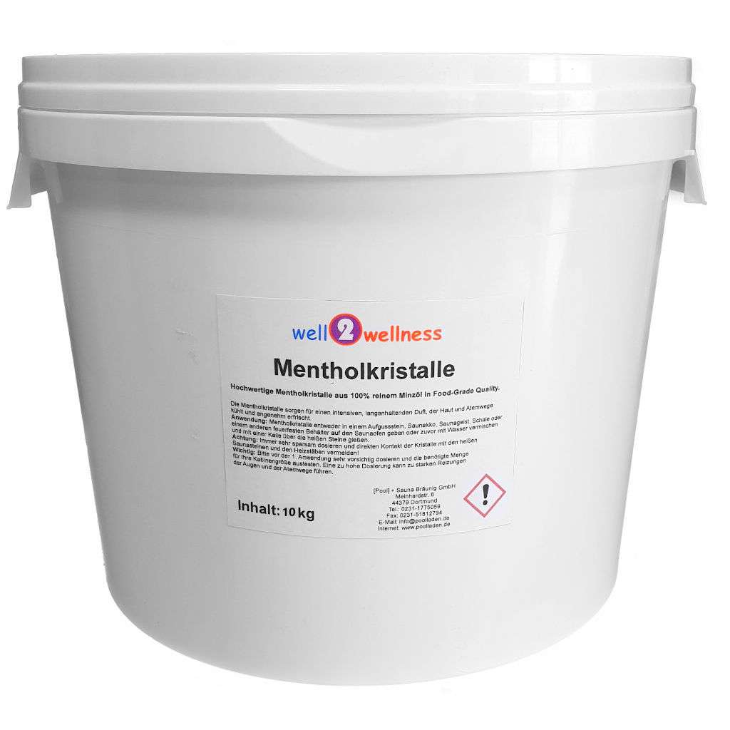 well2wellness® Sauna Mentholkristalle im Eimer/ 500g - 25kg
