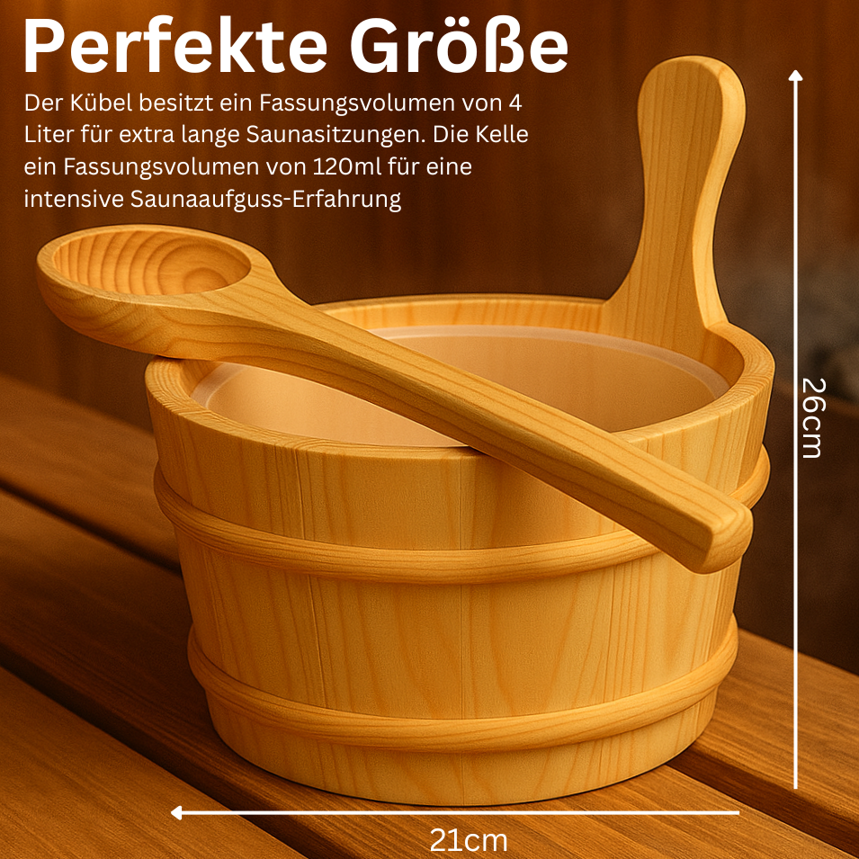 Saunakübel Set Kiefernholz inkl. Saunakelle