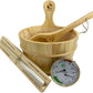 Klassisches Sauna Zubehör Set Premium 4.0/6-teiliges Sauna-Set aus naturbelassenem Kiefernholz