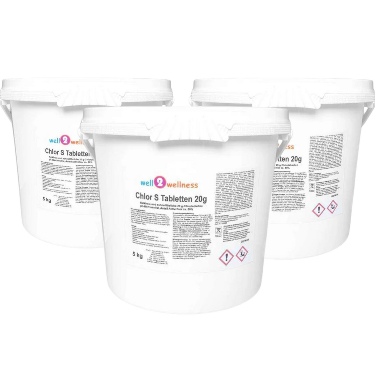 well2wellness® Chlor S Tabs 20g - schnell lösliche Chlortabletten
