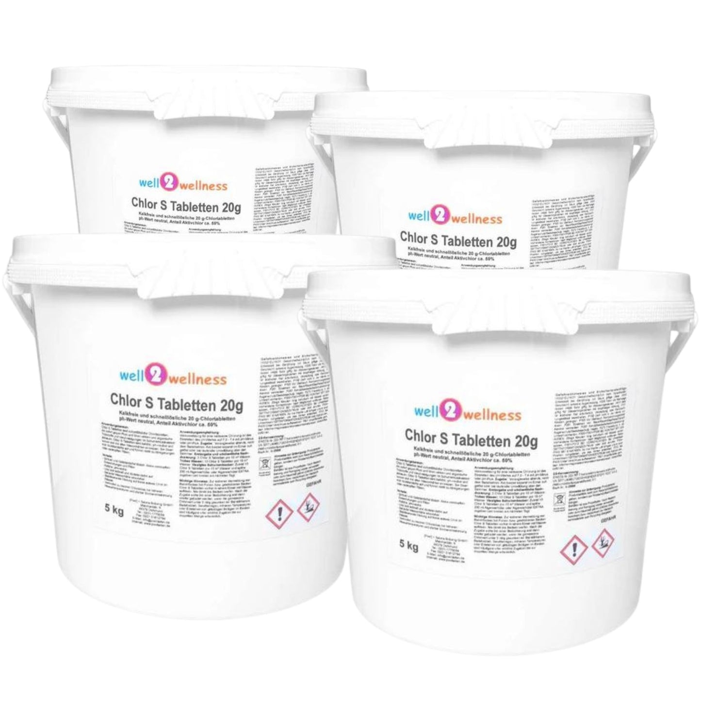 well2wellness® Chlor S Tabs 20g - schnell lösliche Chlortabletten