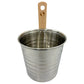 SudoreWell® Edelstahl Saunakübel mit Griffdaube plus Saunakelle 35cm aus Holz