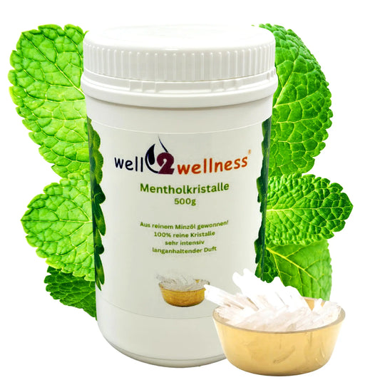 well2wellness® Sauna Mentholkristalle 500g + große Verdampferschale