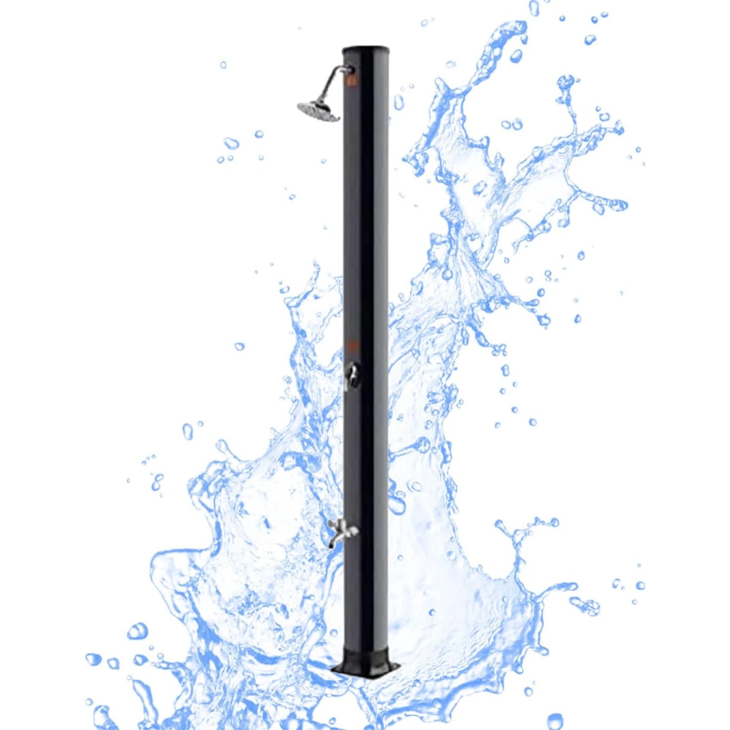 well2wellness® Solardusche  Premium-Black 30 Liter inkl. Fußdusche