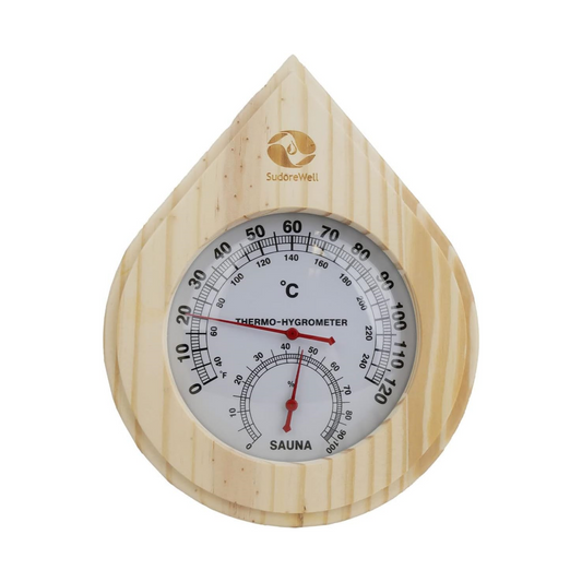 Sudorewell® Sauna Klimamesser Tropfen - Thermometer + Hygrometer