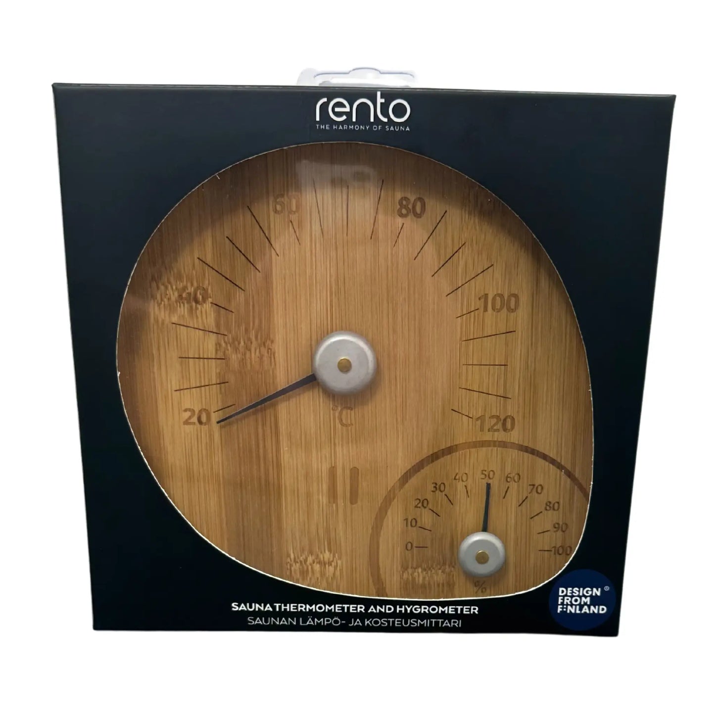 Rento Sauna Klimamesser Bambus - Thermo- und Hygrometer