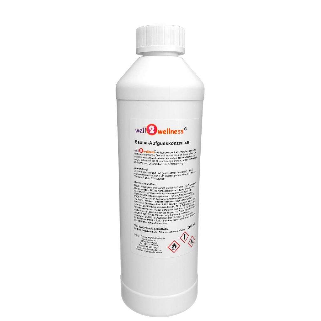 Saunaaufguss 1 x 500 ml - freie Duftwahl + 10g Mentholkristalle
