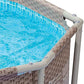 Frame-Pool Schwimmbecken Swing 305 x 76cm - Rattan Geflecht grau
