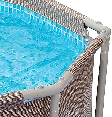 Frame-Pool Schwimmbecken Swing 305 x 76cm - Rattan Geflecht grau