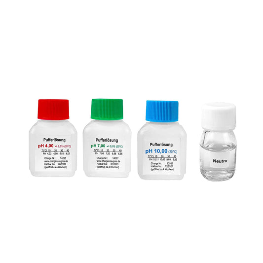 MIDAS® Pufferlösung Komplett-Set - pH 4,00 / pH 7,00 / pH 10,00 + Neutro