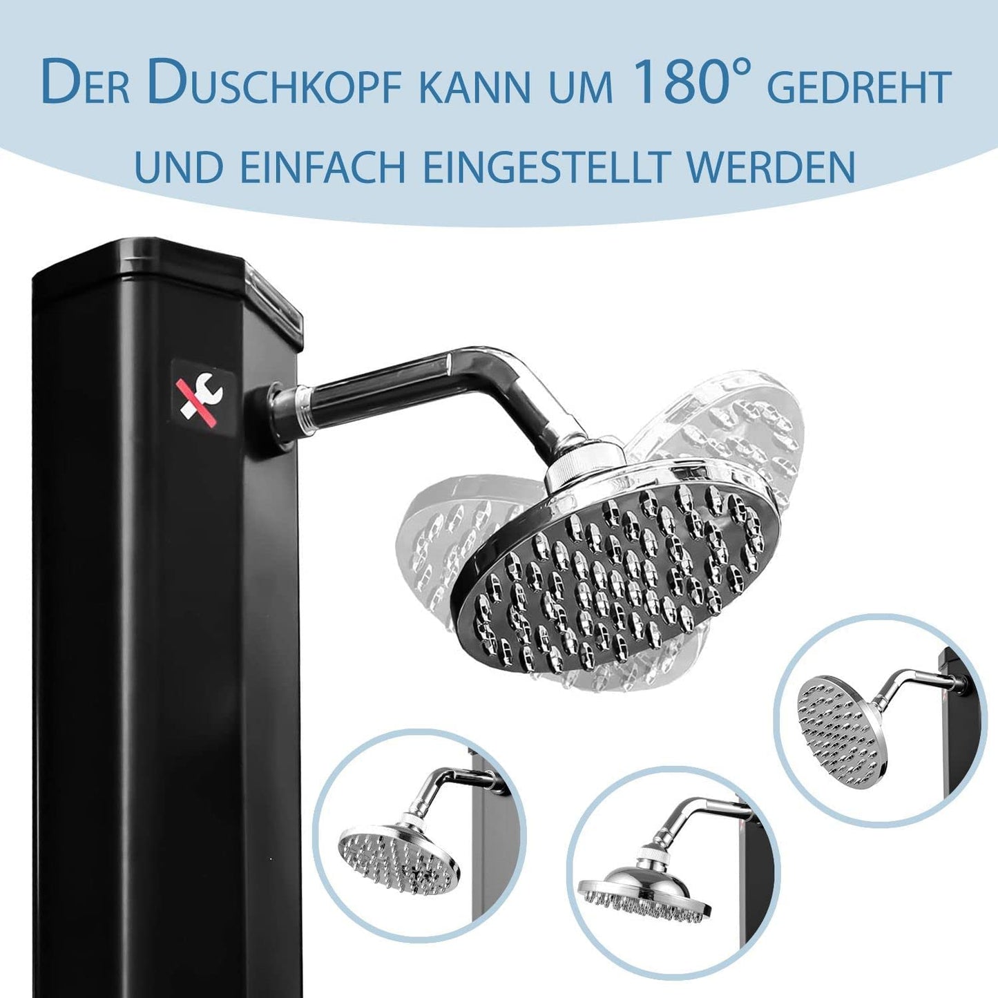 Ideal Eichenwald® Solardusche aus PVC 2-teilig 20 Liter inkl. Fußdusche