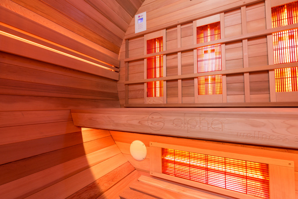 Sauna Infrarotkabine Barrel aus Thermo Fichte