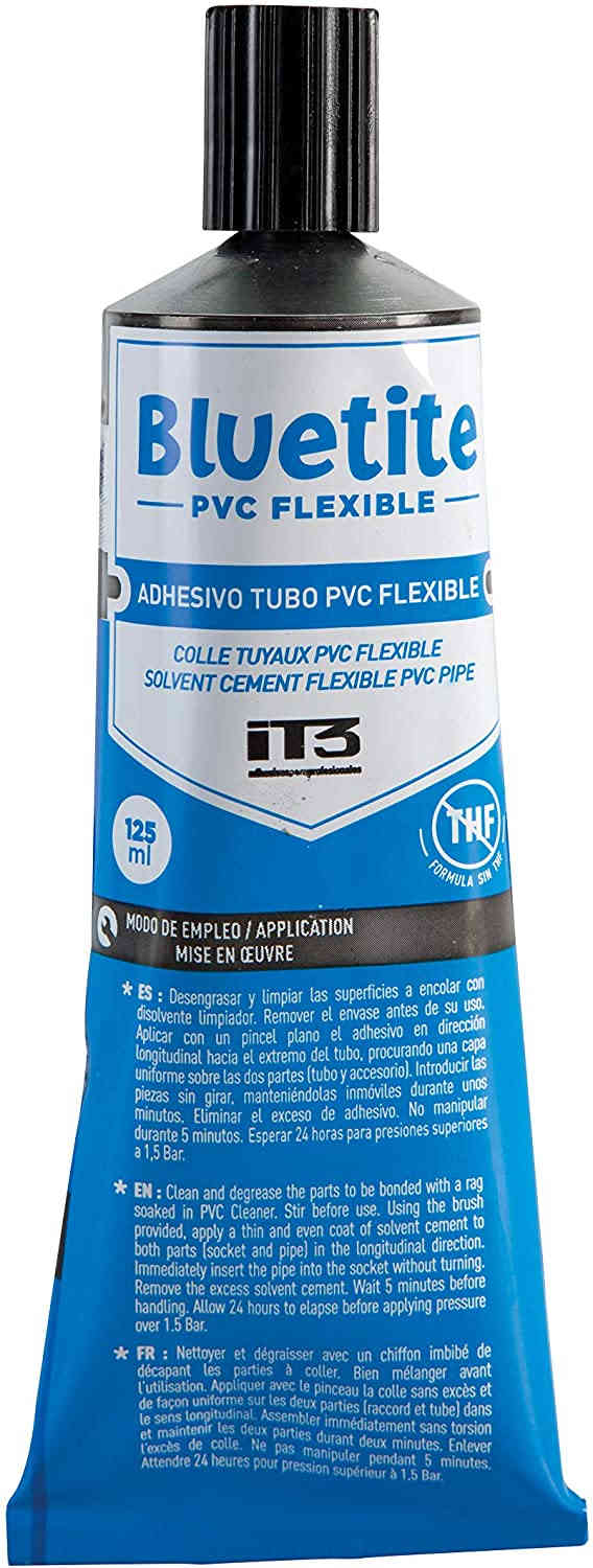 PVC Rückschlagventil transparent inkl. Druckschlauchtüllen 50 x 32-38mm und PVC-Kleber