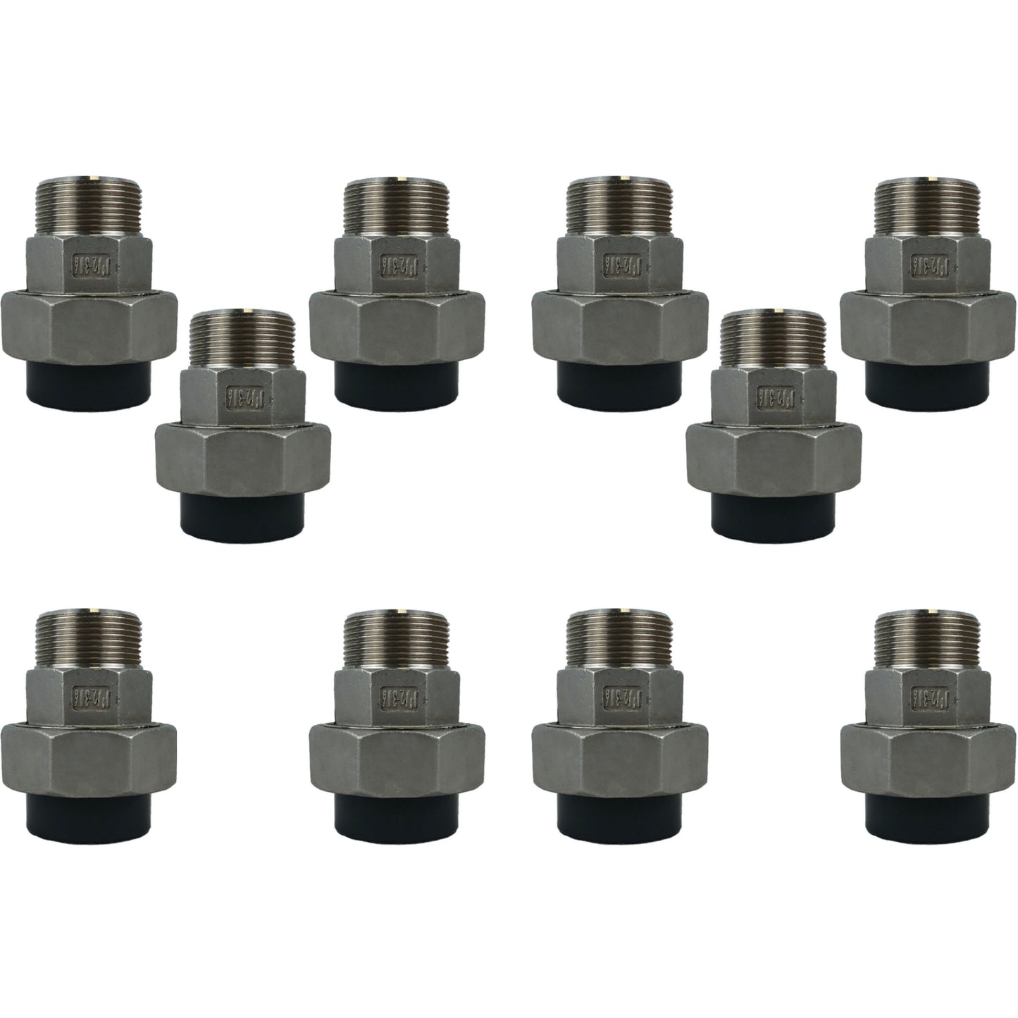 Edelstahlverschraubung - PVC Klebemuffe x Edelstahl Außengewinde - 50mm x 1 1/2"