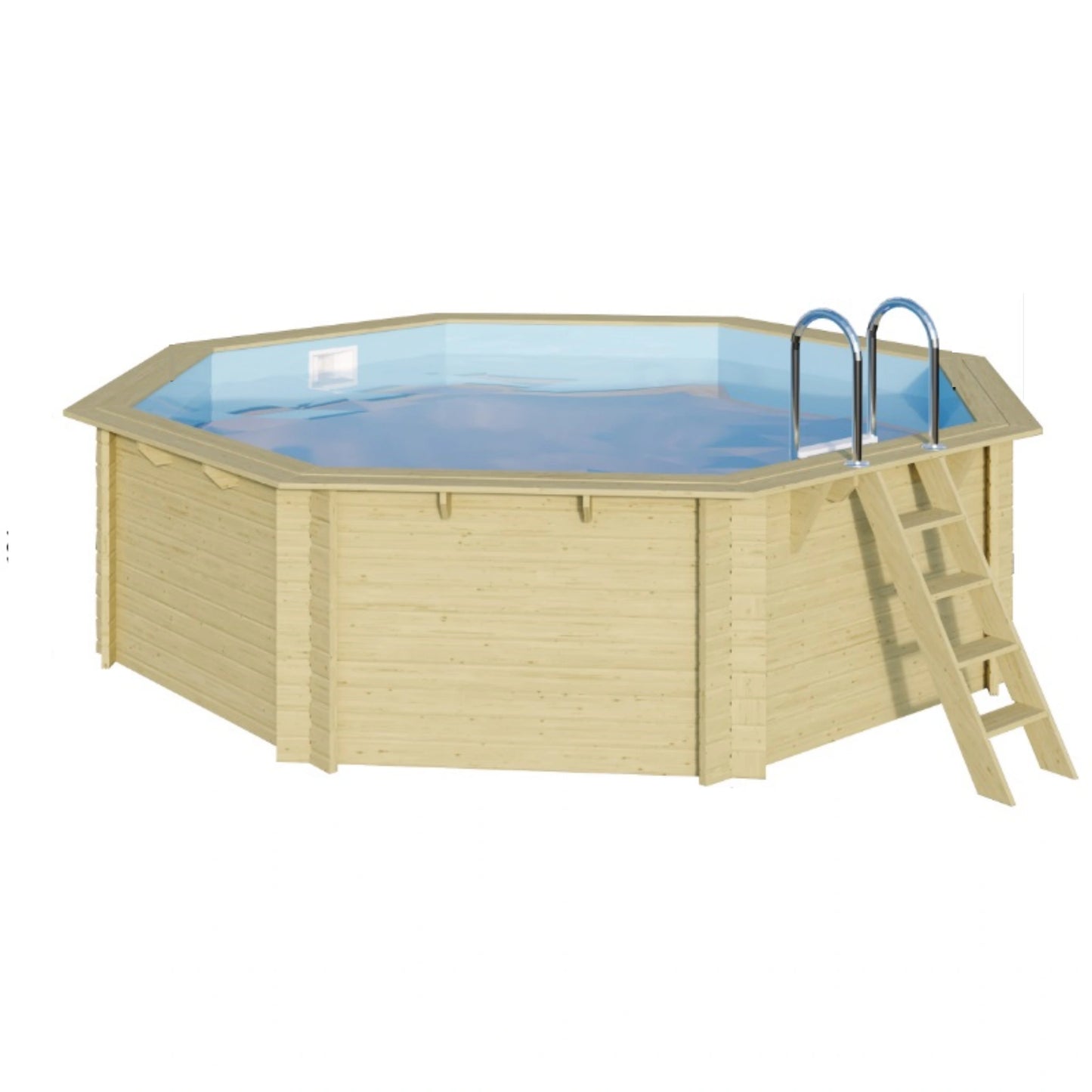 Trend Holzpool SET Achteck - 470 x 470 x 124 cm