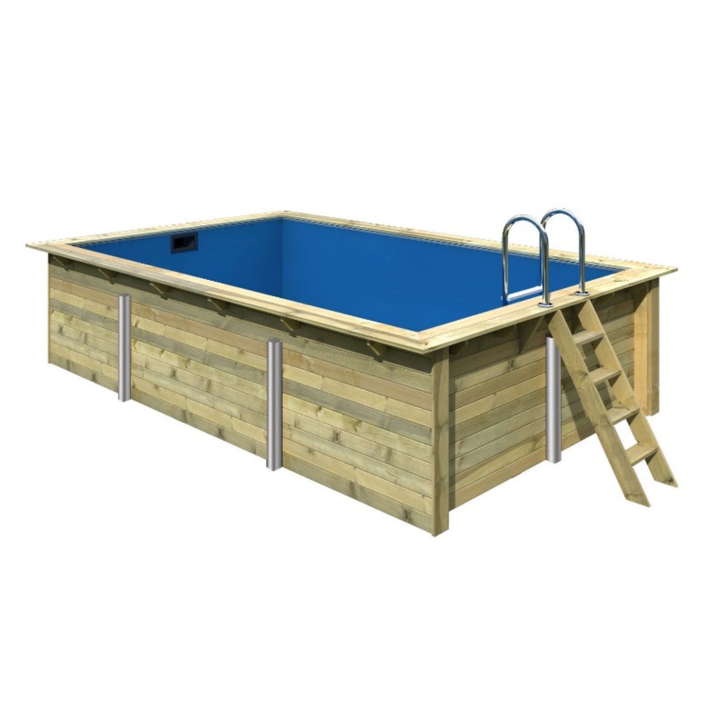 Trend Holzpool SET Rechteck - 350 x 530 x 124 cm