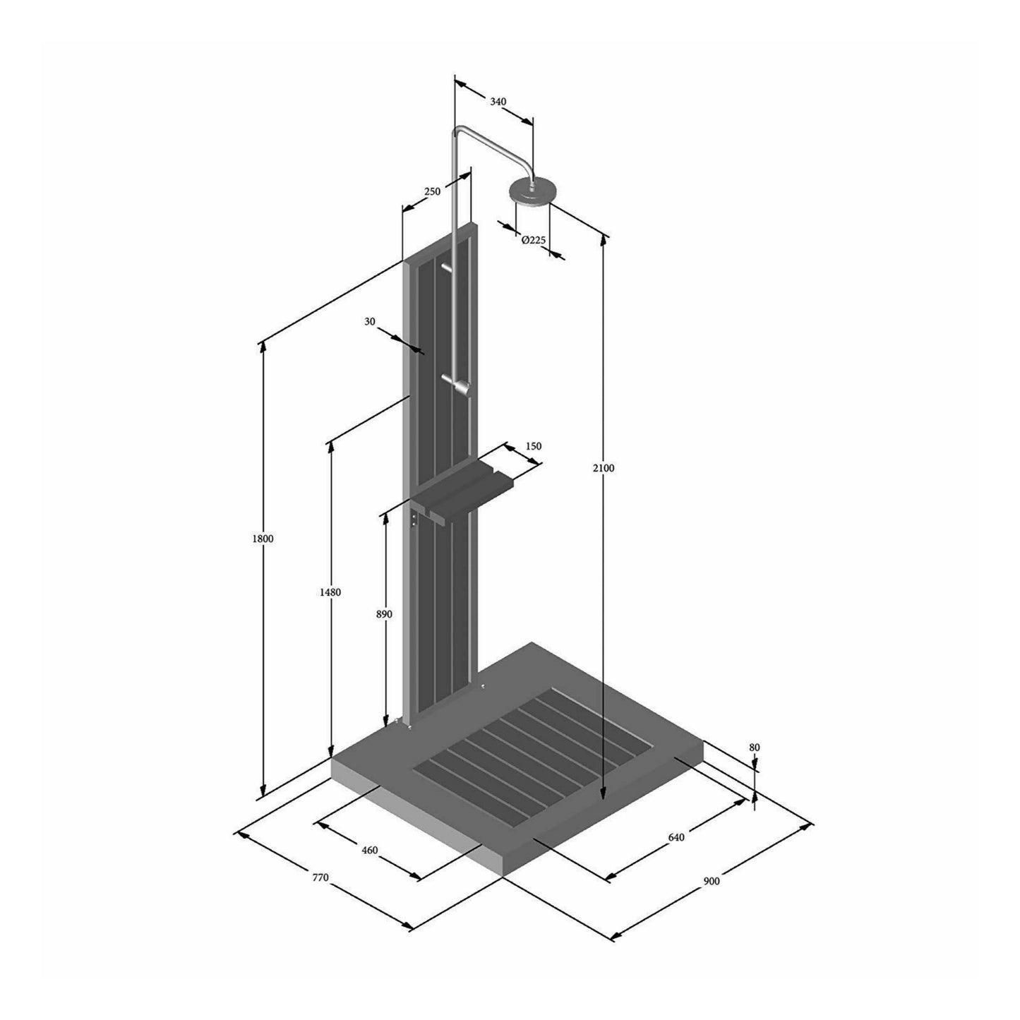 Ideal Edelstahl Kaltwasser Außendusche Bahama V2A