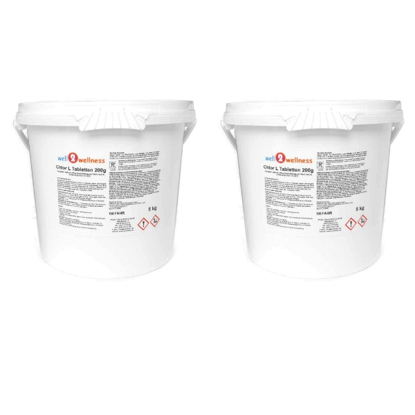 well2wellness® Chlor L-Tabs 200g - langsam lösliche Chlortabs 200g