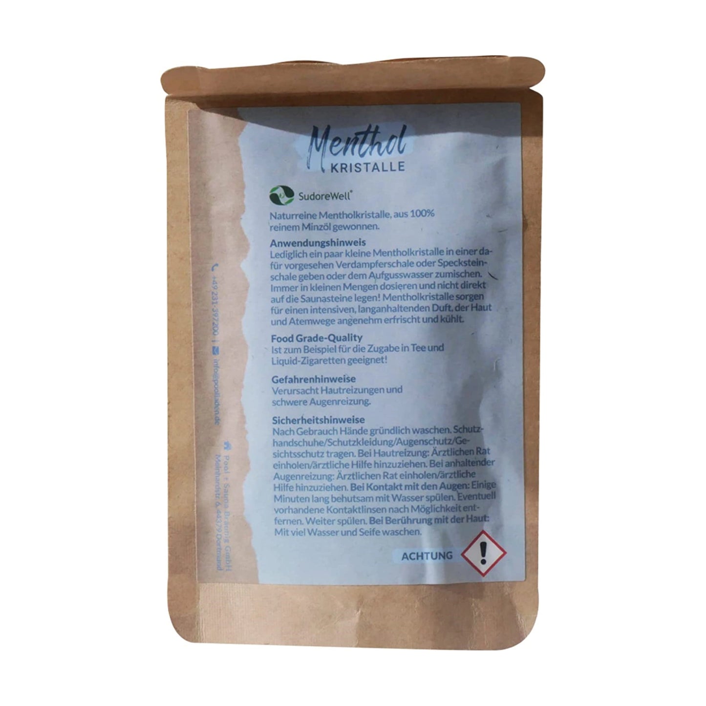 sudorewell Sauna Mentholkristalle im Beutel / 10 - 100g