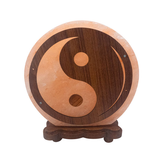 Stimmungsvolle Salzkristall Lampe "Yin Yang"