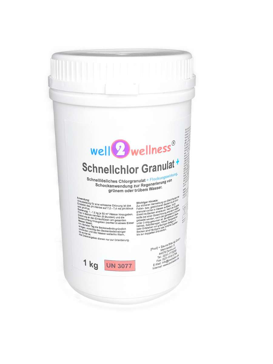 well2wellness® Schnellchlor Granulat+ - ideal für eine Sto