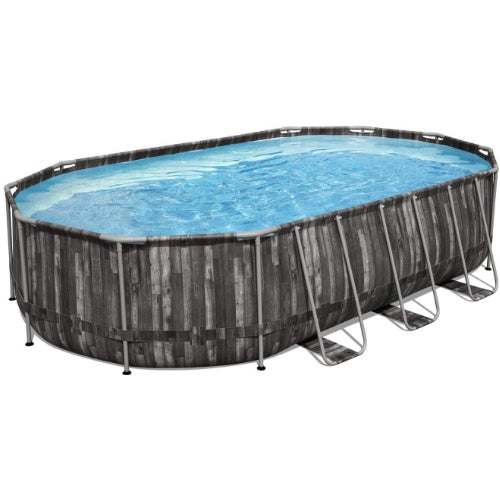 Frame-Pool Schwimmbecken 610 x 366 x 122 cm - Wicker Design +12V Pumpe
