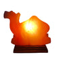 Salzkristall Lampe "Kamel" auf Holzsockel