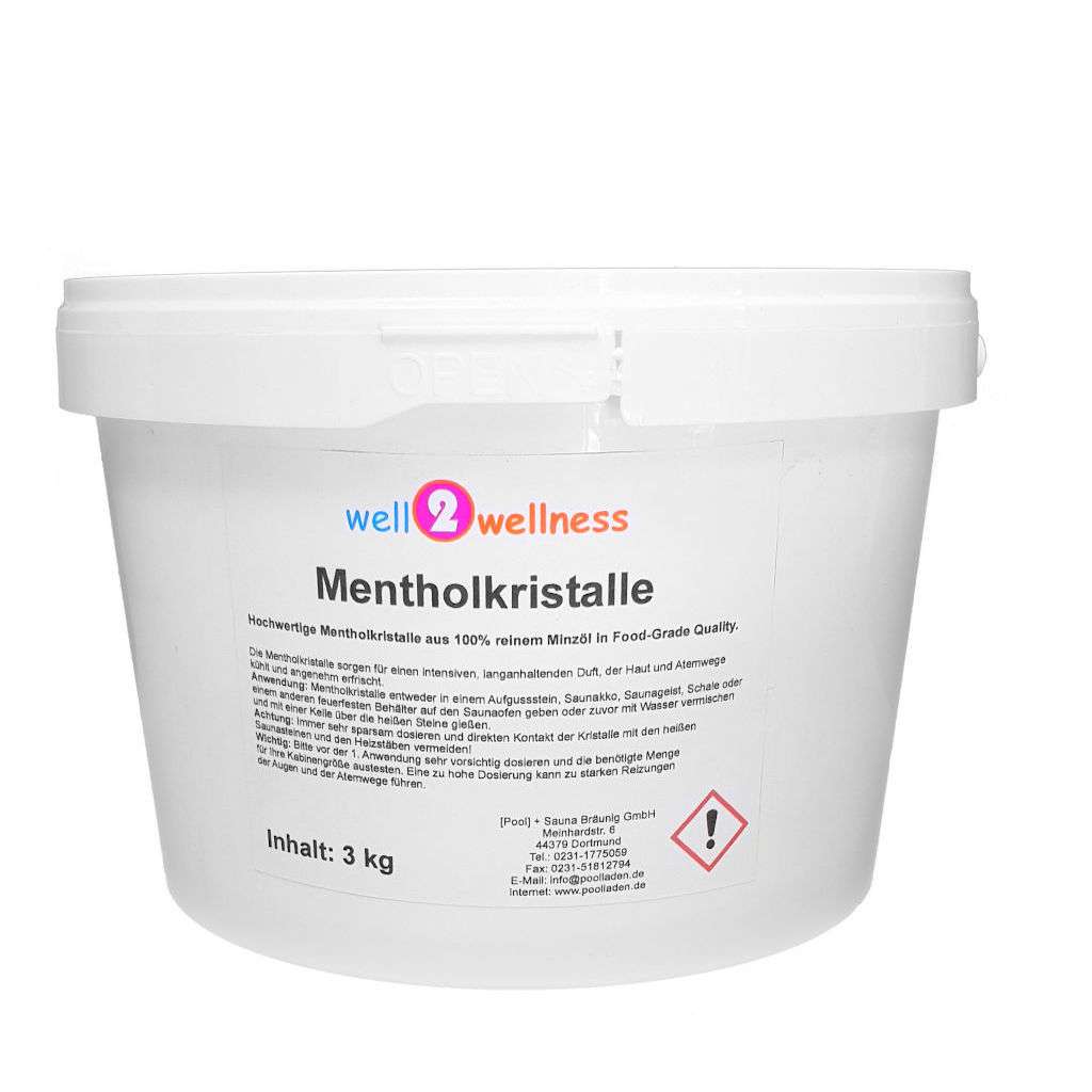 well2wellness® Sauna Mentholkristalle im Eimer/ 500g - 25kg