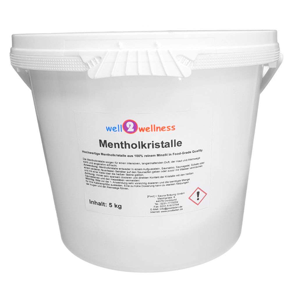 well2wellness® Sauna Mentholkristalle im Eimer/ 500g - 25kg